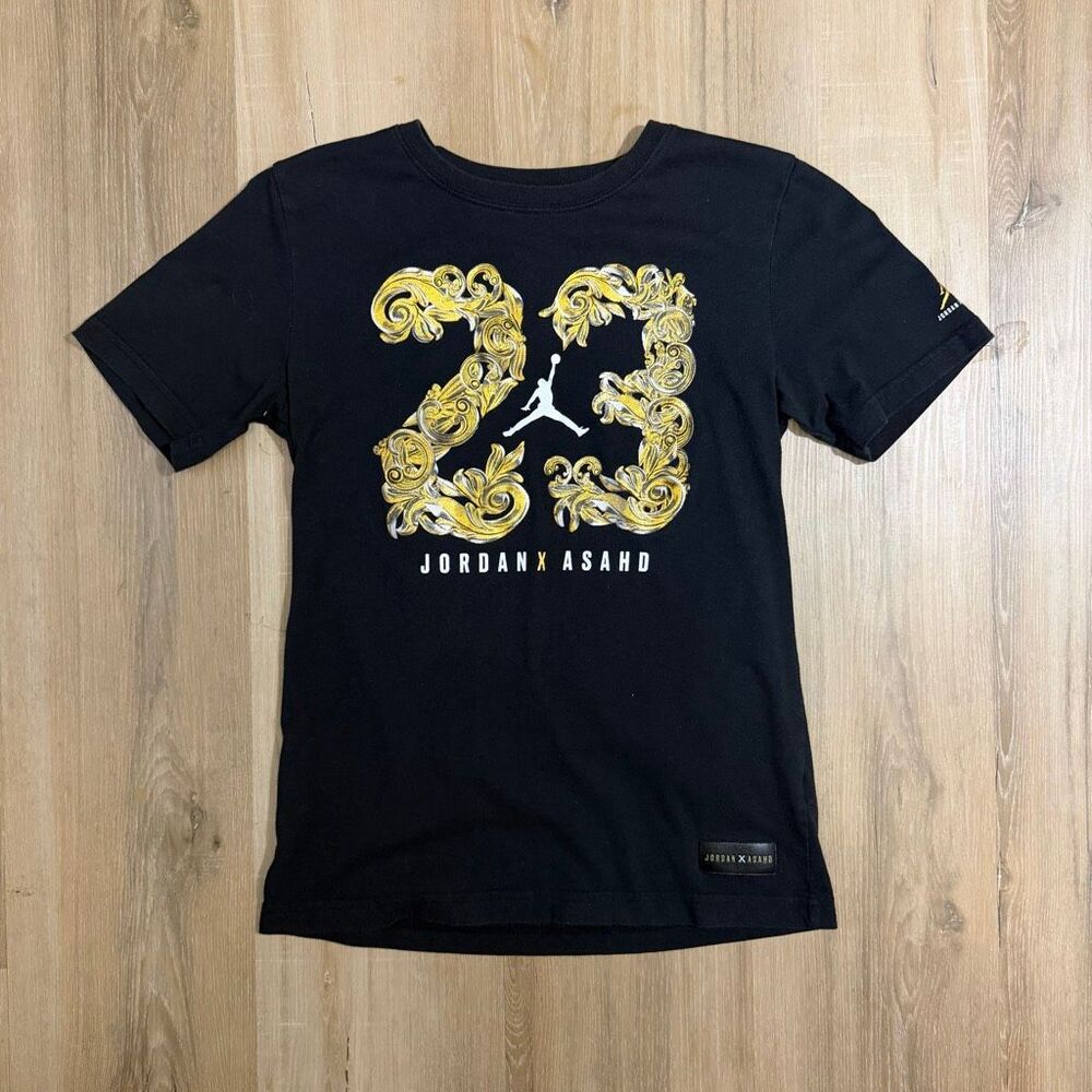 Jordan x Asahd Black Youth L Shirt Nike Basketball Jumpman #23 Sneakerhead Hype